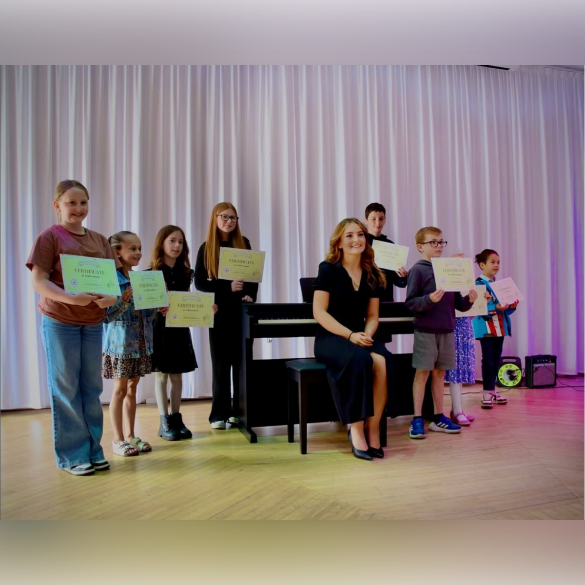 Music students learning